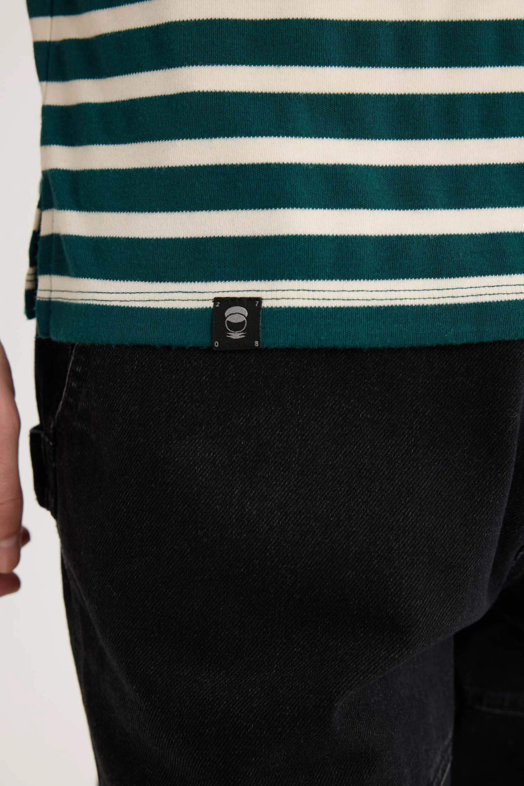 Boxy Fit Crew Neck Striped T-Shirt