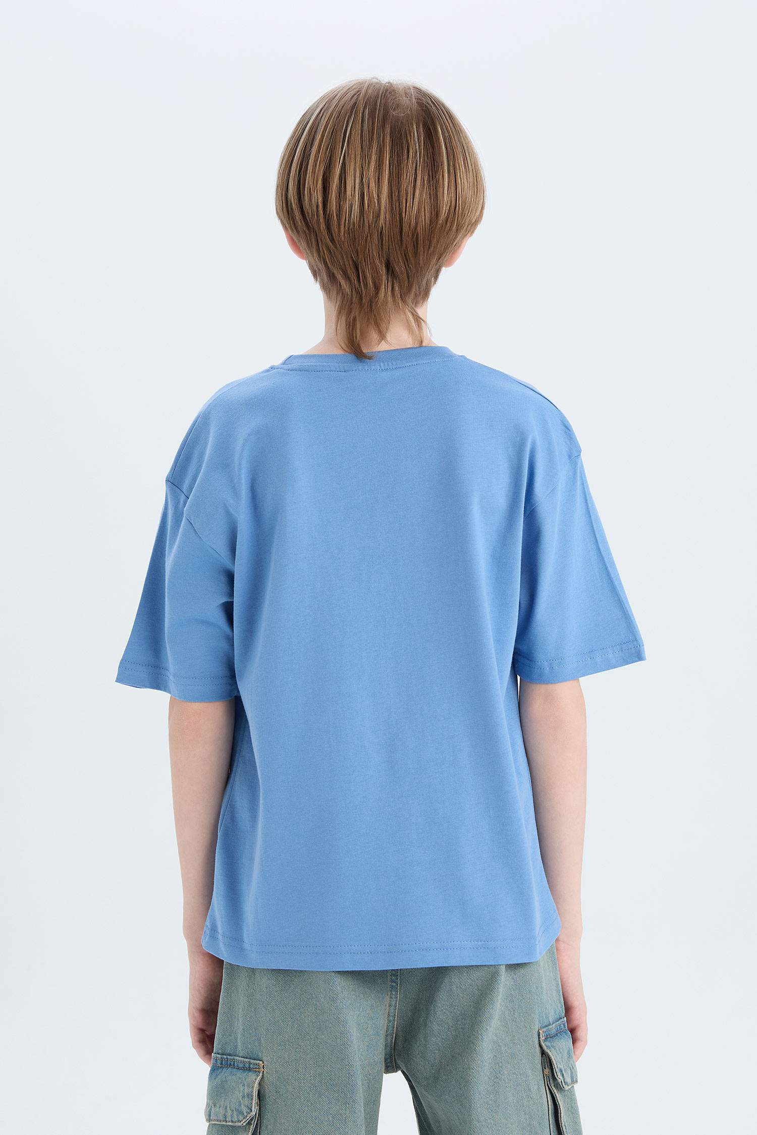 Boy Oversize Fit Crew Neck Basic T-Shirt