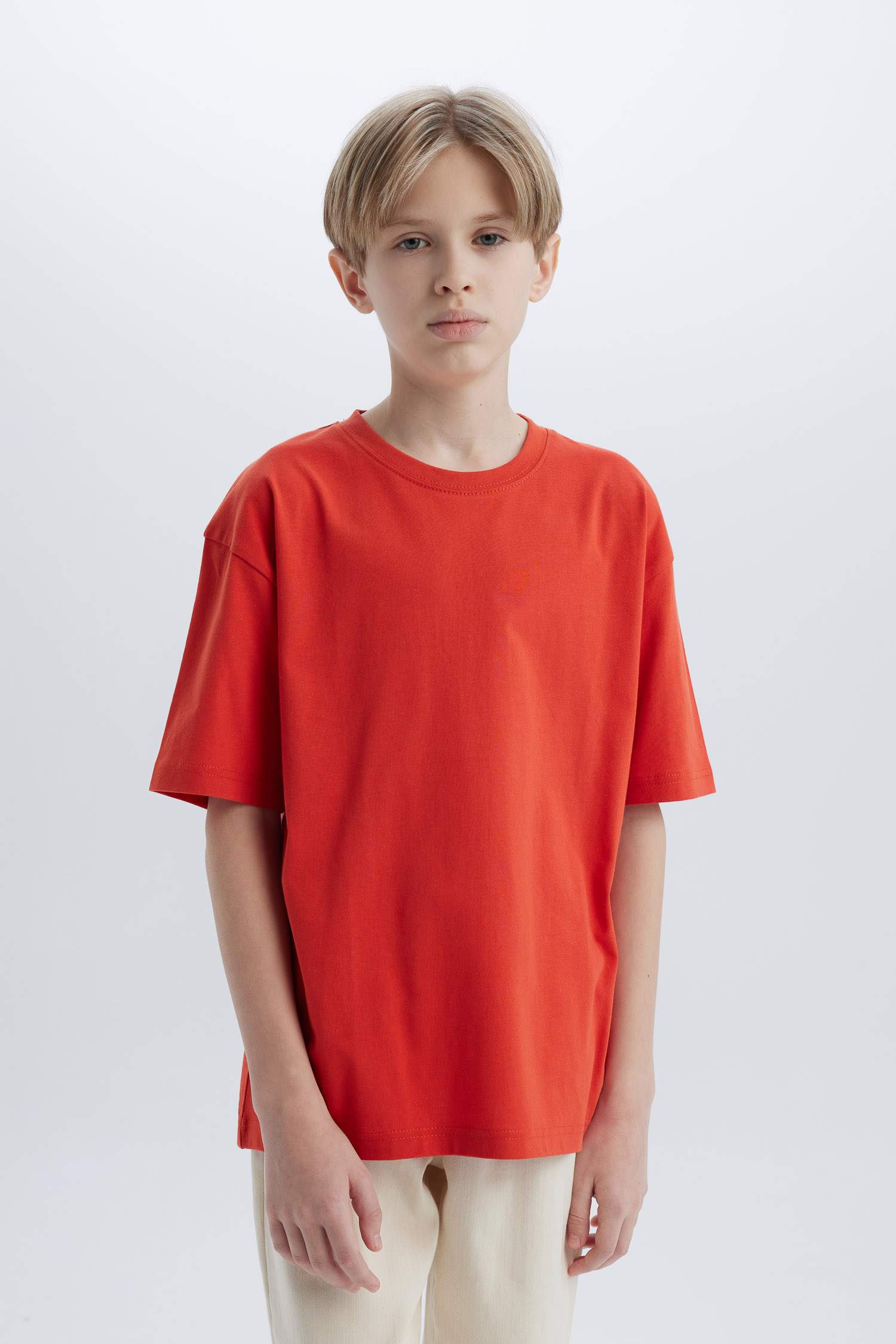 Boy Oversize Fit Crew Neck Basic T-Shirt