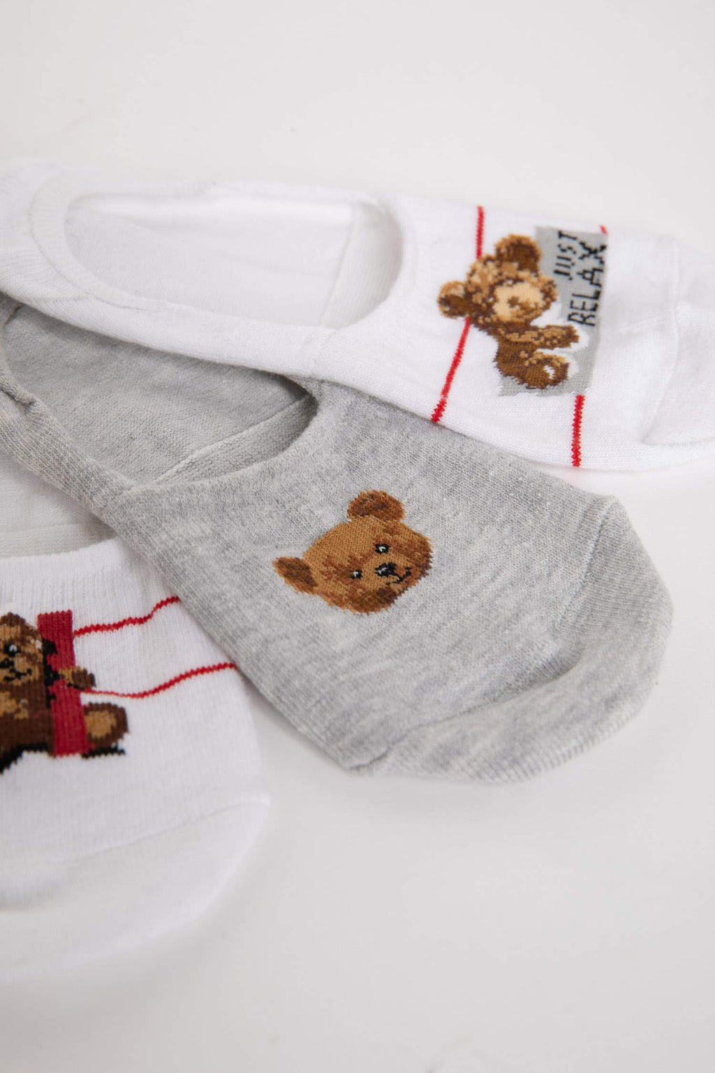 Women Animal Patterned 3-Pack Cotton Ballerina Socks