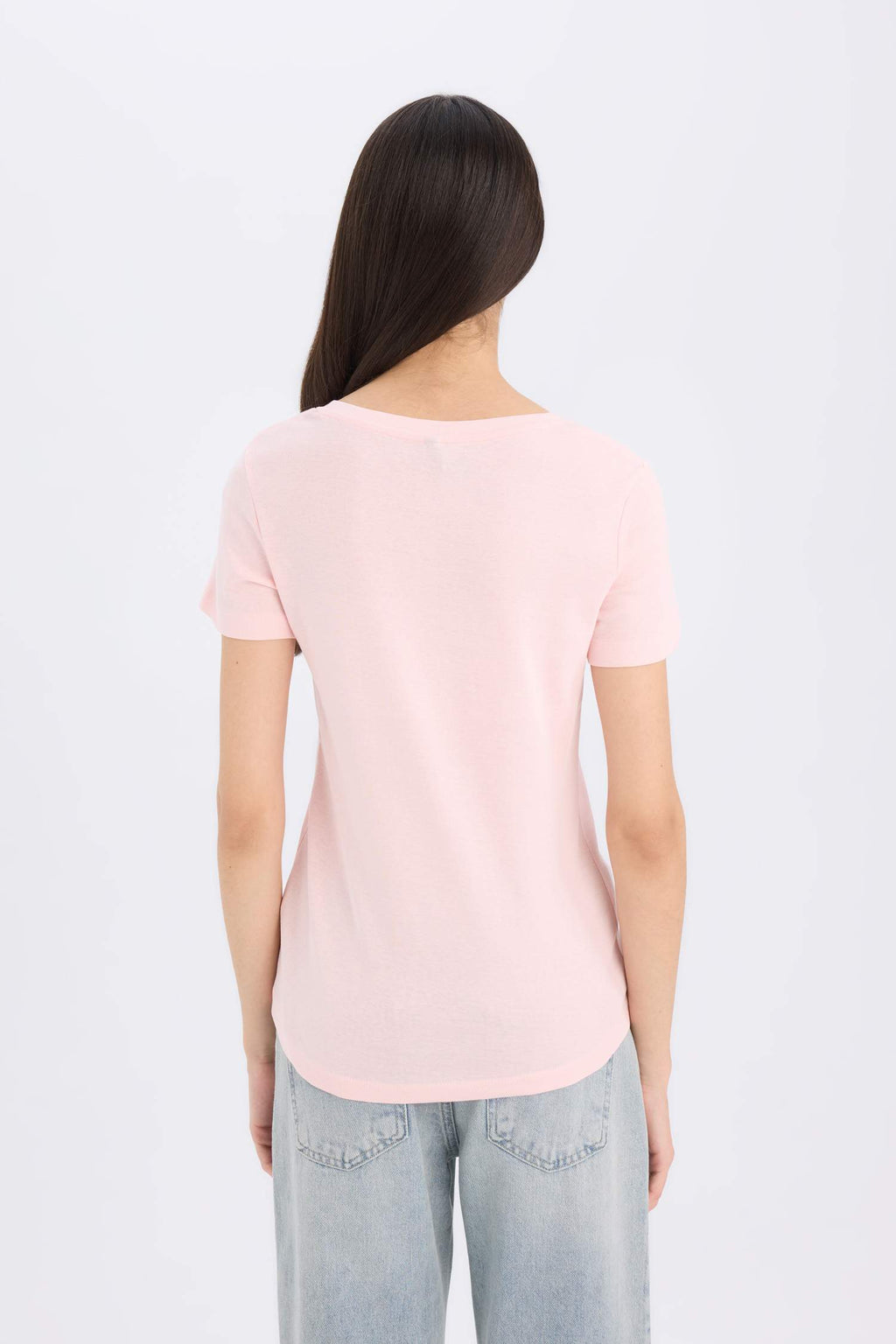 Regular Fit V-Neck Ribana Short Sleeve T-Shirt