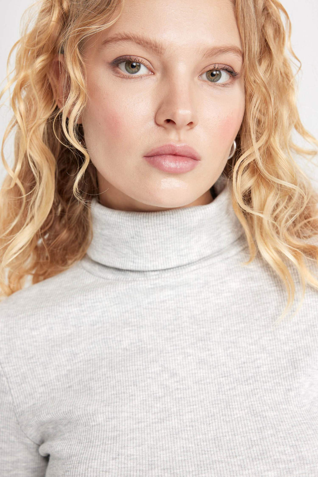 Fitted Turtleneck Ribbed Camisole Basic T-Shirt