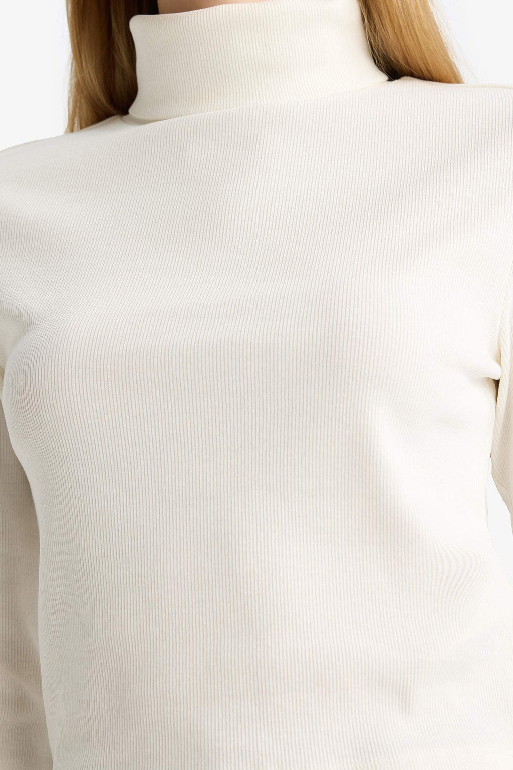 Fitted Turtleneck Ribbed Camisole Basic T-Shirt