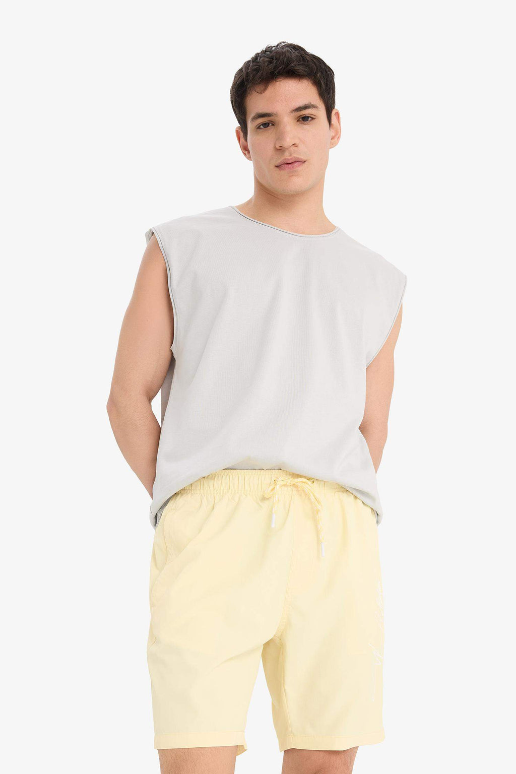 Regular Fit Mesh Lined Short Length Swim Shorts