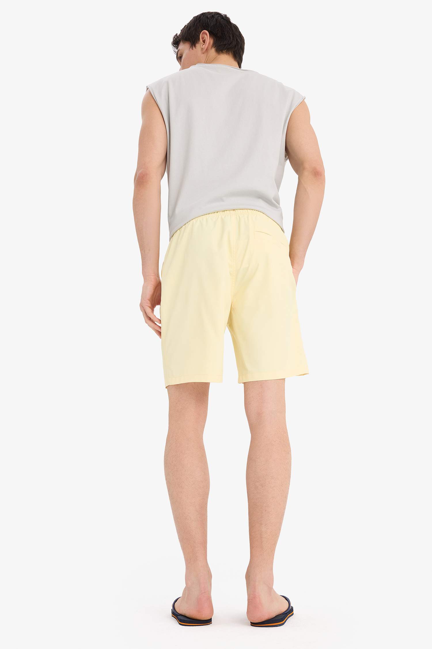 Regular Fit Mesh Lined Short Length Swim Shorts