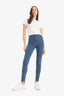 Jegging High Waist Wrist Size Tight Legs Basic Straight Jean Pants