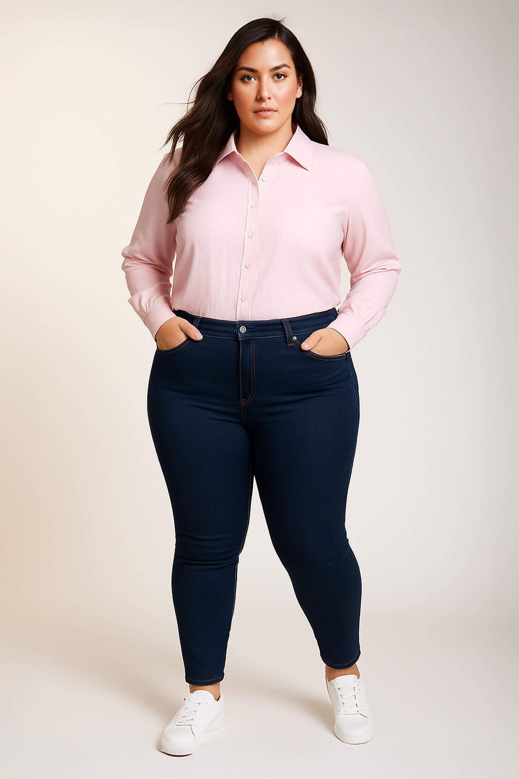 Jegging High Waist Wrist Size Tight Legs Basic Straight Jean Pants