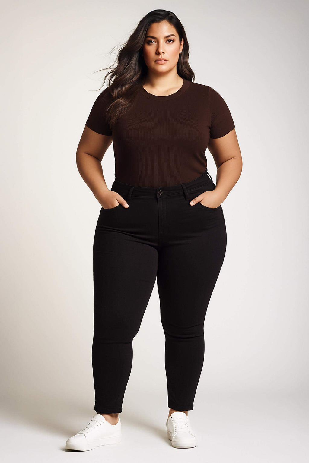 Jegging High Waist Wrist Size Tight Legs Basic Straight Jean Pants