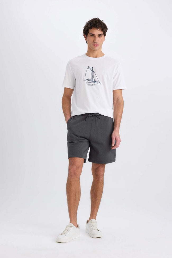 Regular Fit Straight Leg Basic Shorts Main Image