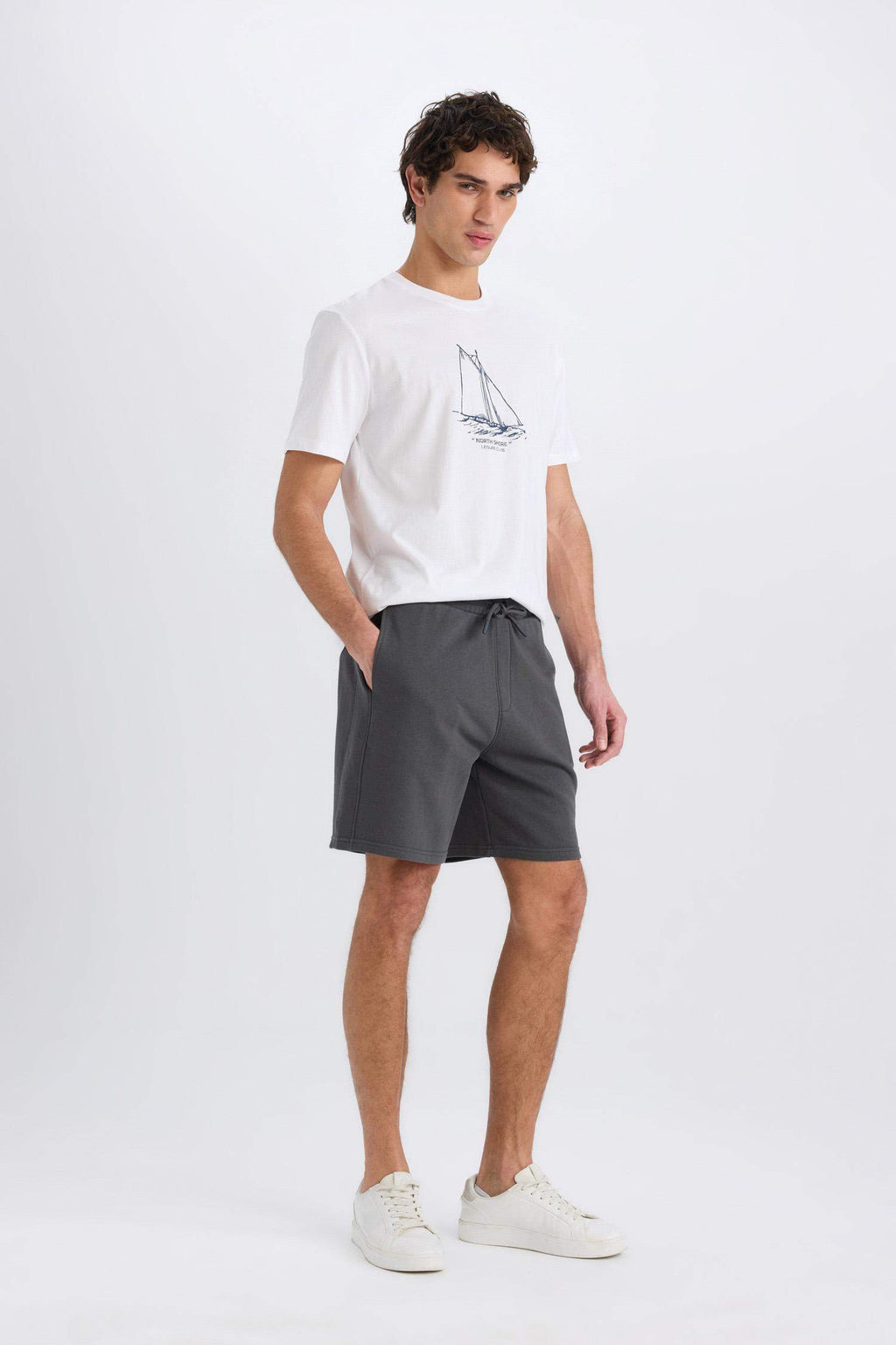 Regular Fit Straight Leg Basic Shorts