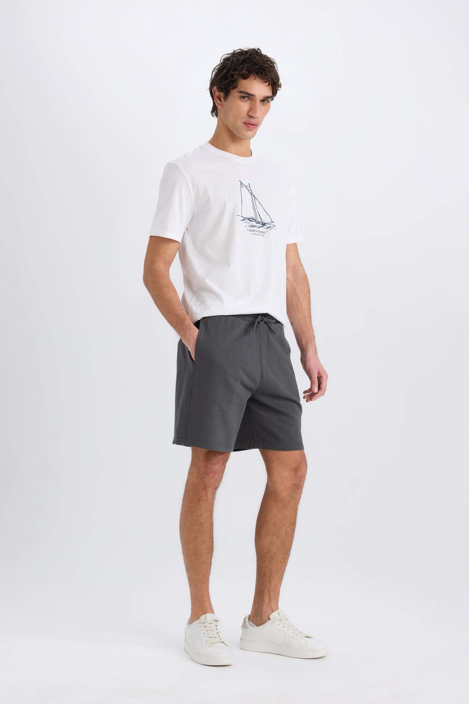 Regular Fit Straight Leg Basic Shorts