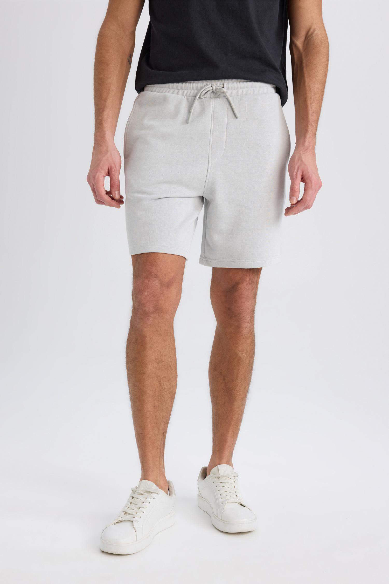 Regular Fit Straight Leg Basic Shorts