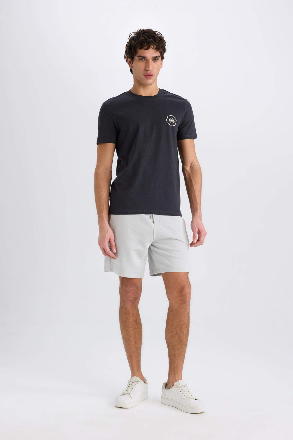 Regular Fit Straight Leg Basic Shorts