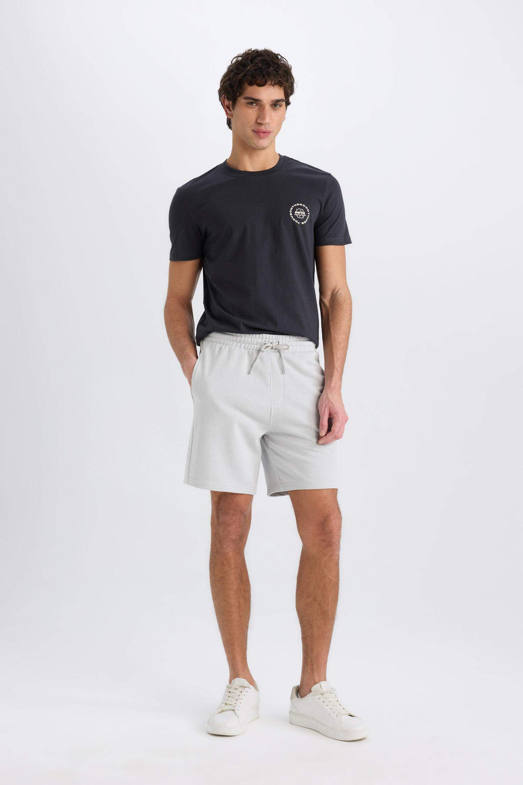 Regular Fit Straight Leg Basic Shorts