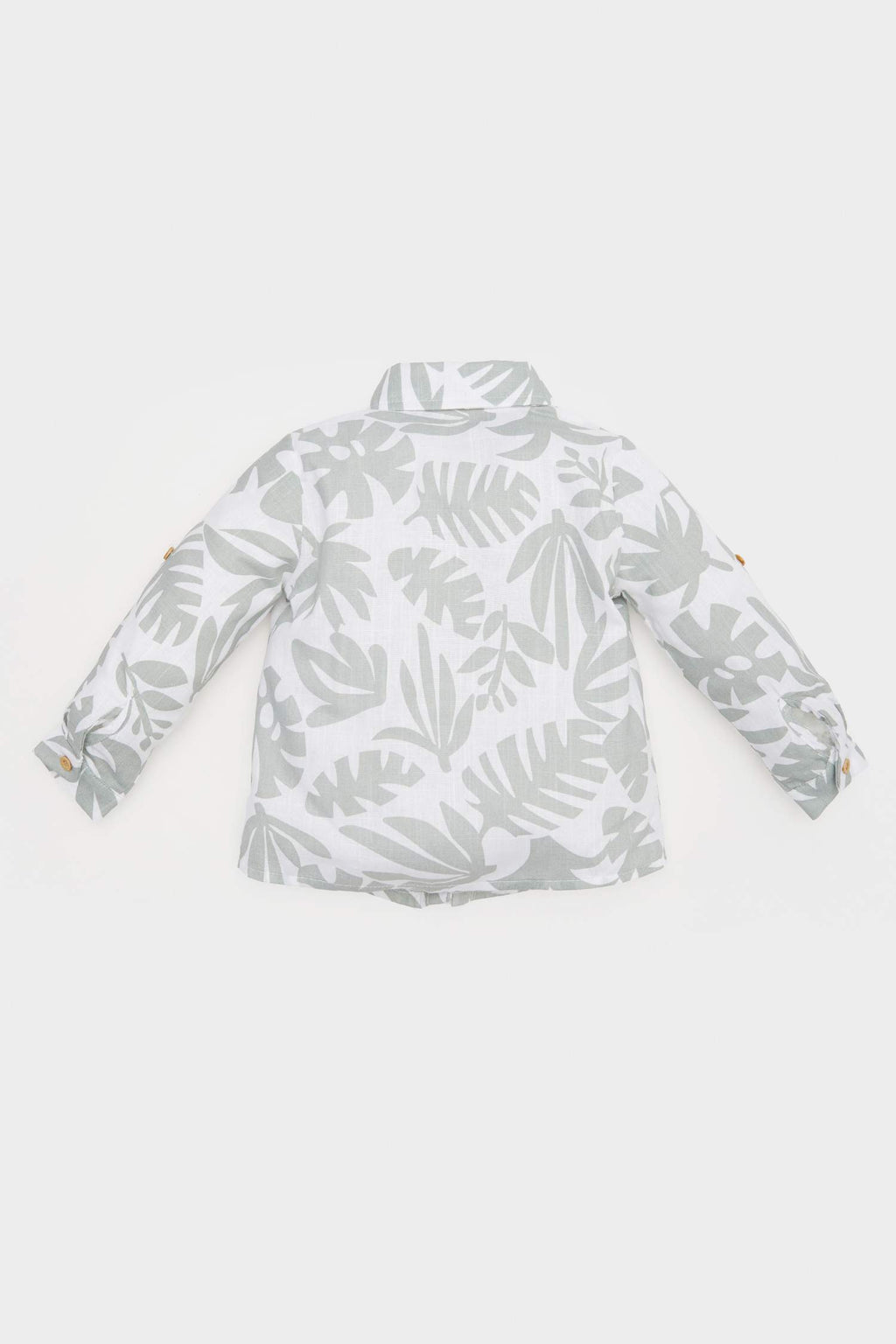 Baby Tropical Patterned Flam Poplin Long Sleeve Shirt
