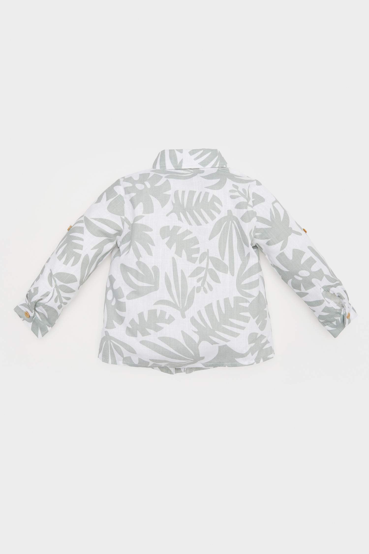 Baby Tropical Patterned Flam Poplin Long Sleeve Shirt