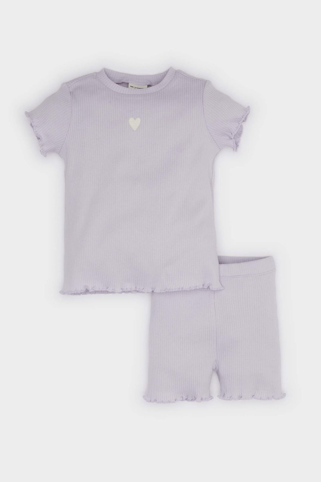 Baby Girl Ribbed Camisole T-Shirt Shorts 2 Piece Set