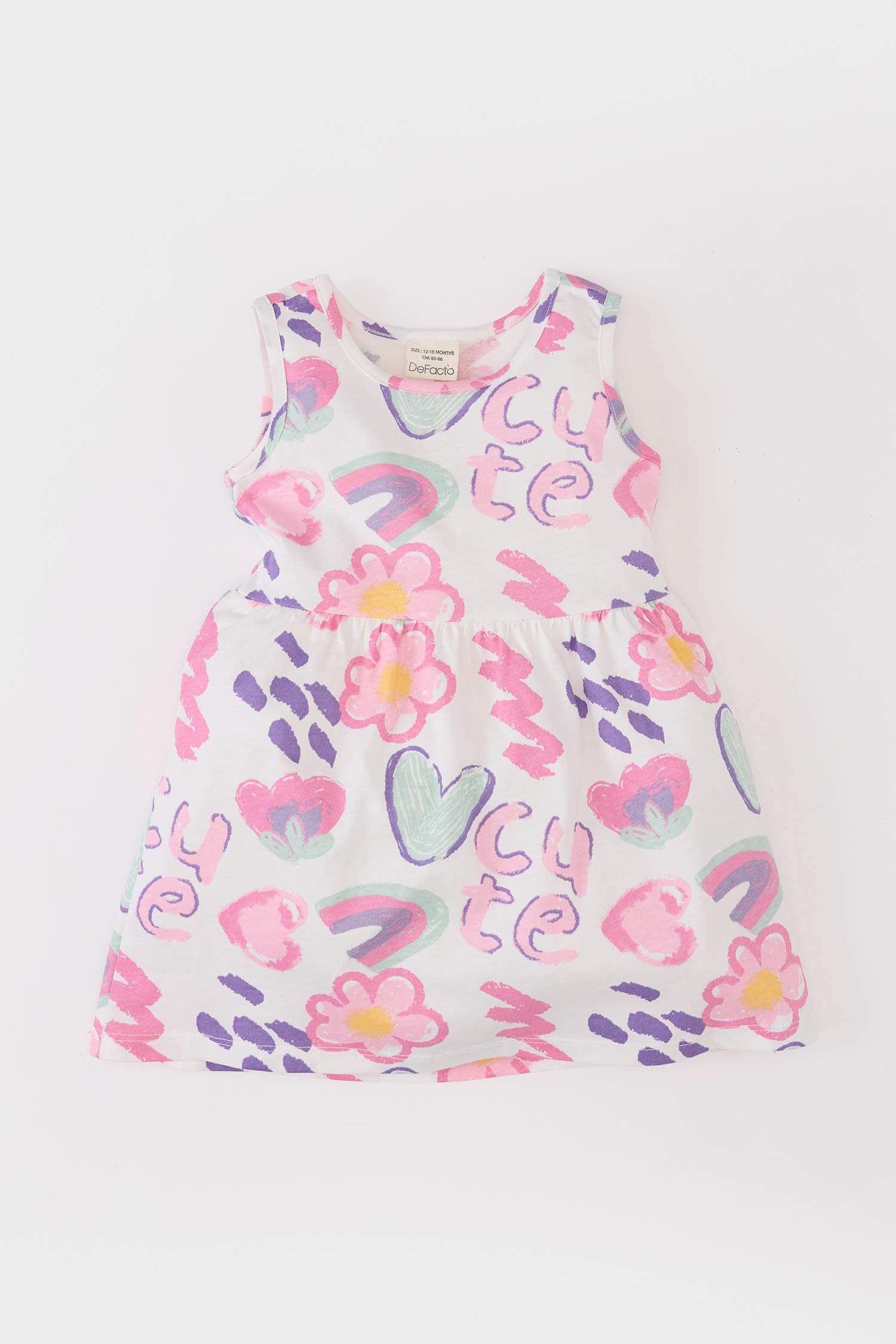 Baby Girl Floral Patterned Sleeveless Summer Dress