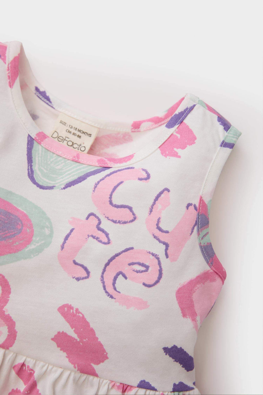 Baby Girl Floral Patterned Sleeveless Summer Dress