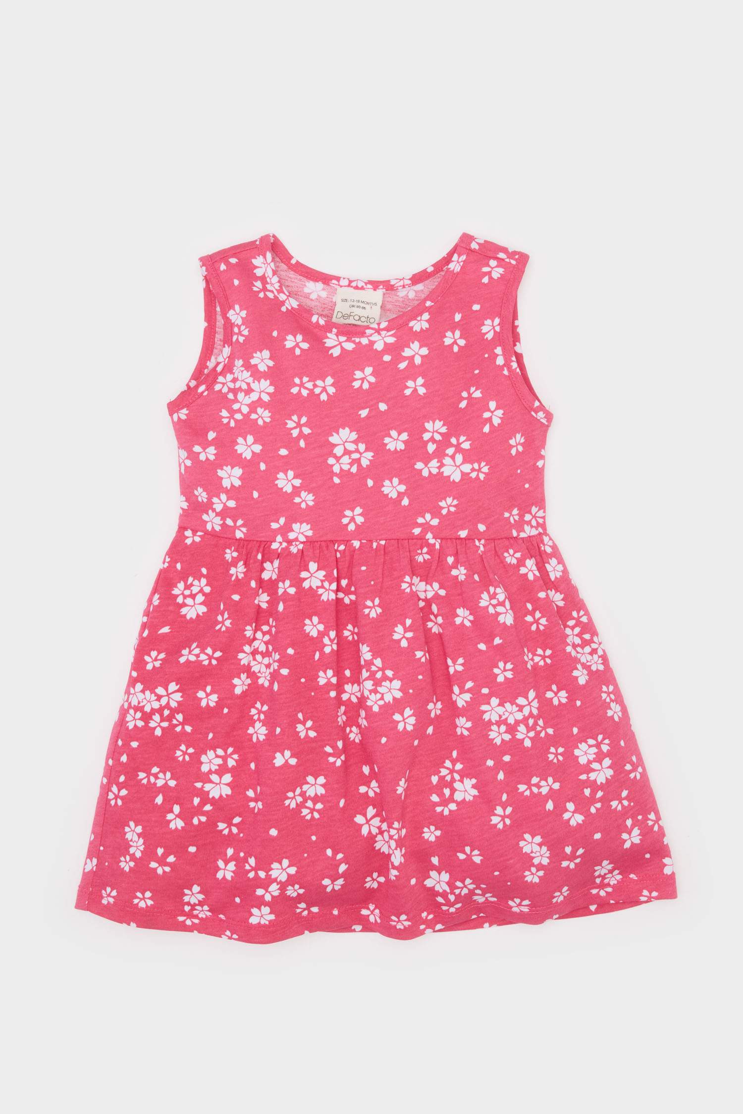 Baby Girl Floral Patterned Sleeveless Summer Dress