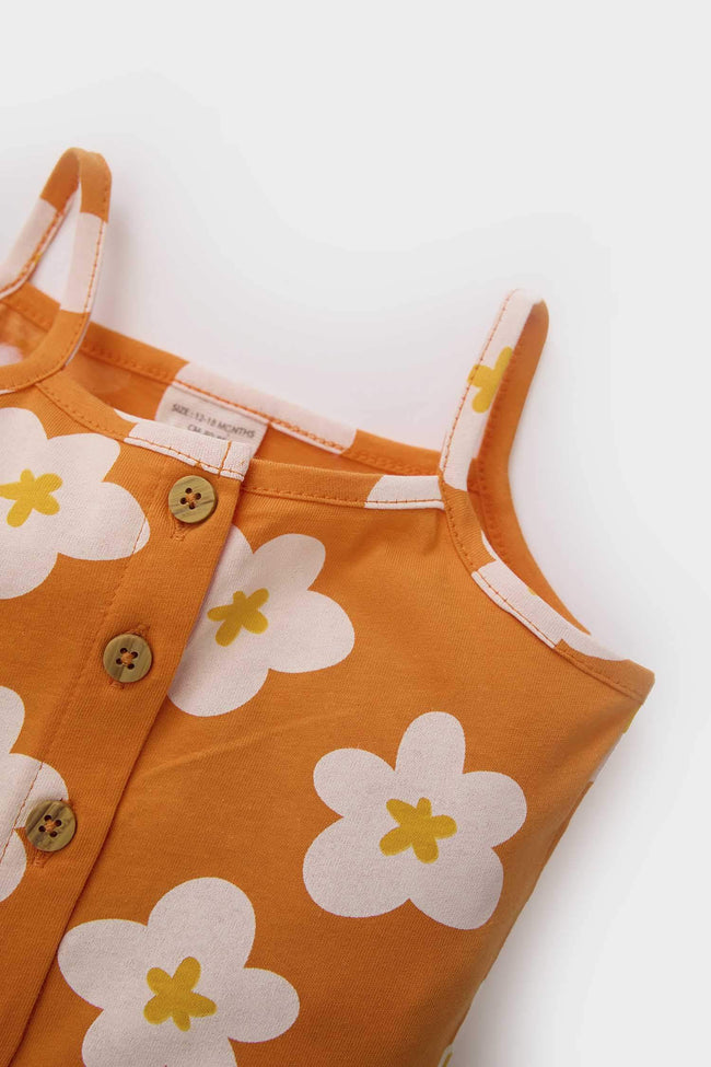 Baby Girl Floral Strap Jumpsuit Main Image