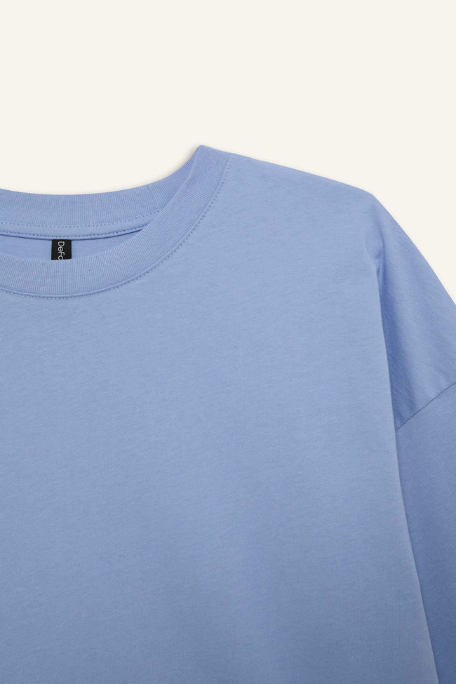 Oversize Fit Crew Neck Basic Jersey T-Shirt Main Image