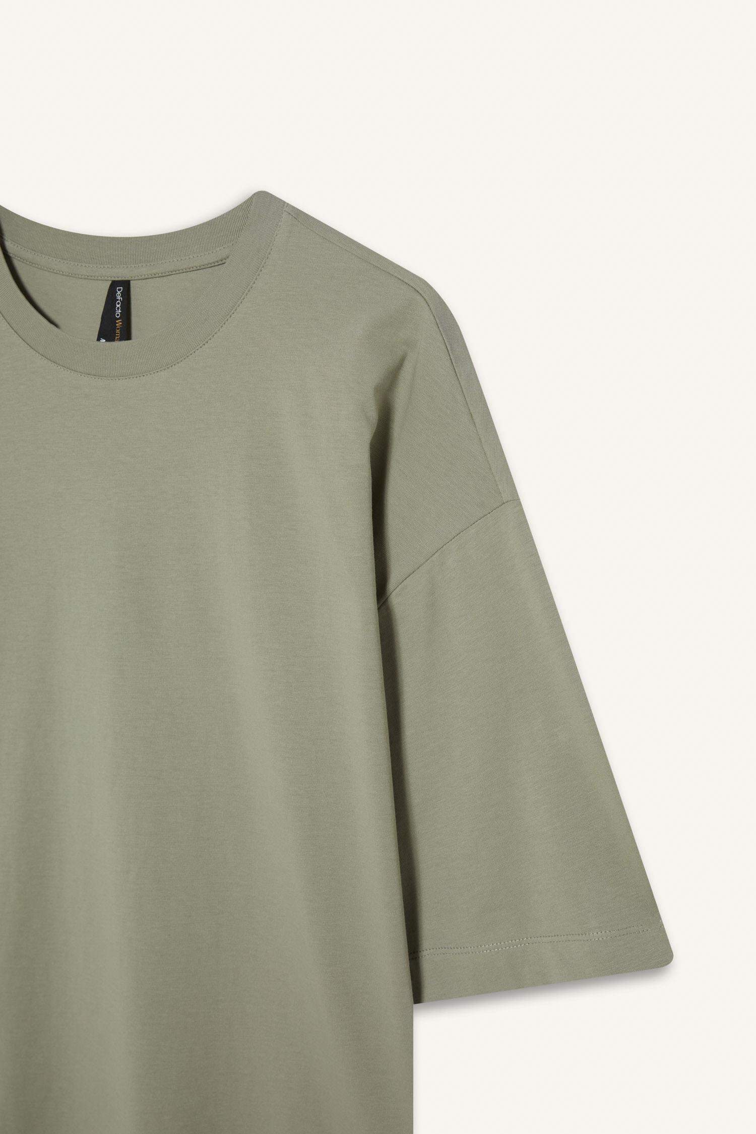 Oversize Fit Crew Neck Basic Jersey T-Shirt