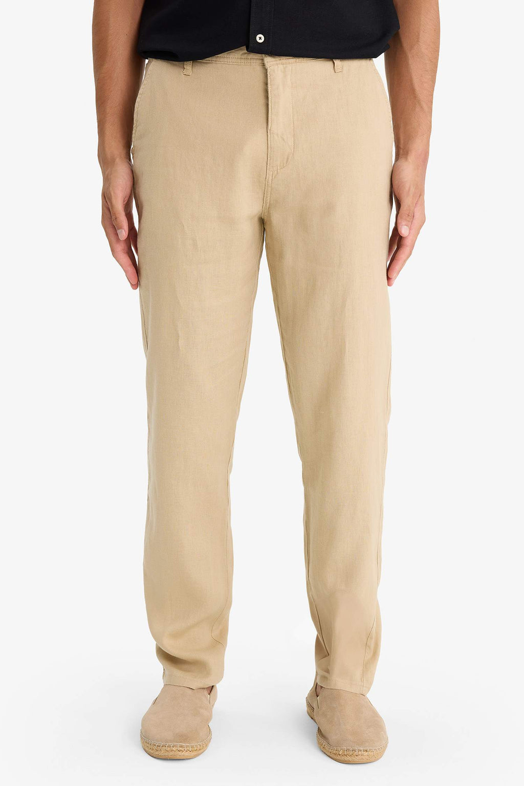 100% Linen Relax Fit Comfortable Cut Straight Leg Summer Trousers