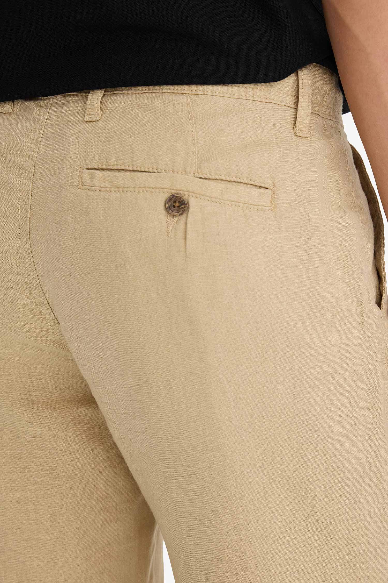 100% Linen Relax Fit Comfortable Cut Straight Leg Summer Trousers