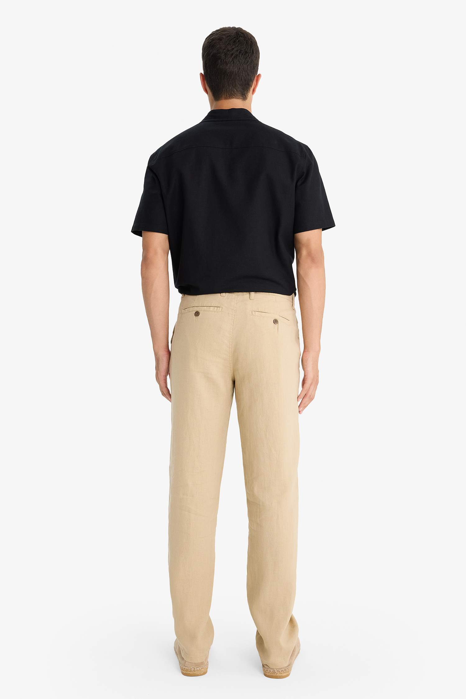 100% Linen Relax Fit Comfortable Cut Straight Leg Summer Trousers