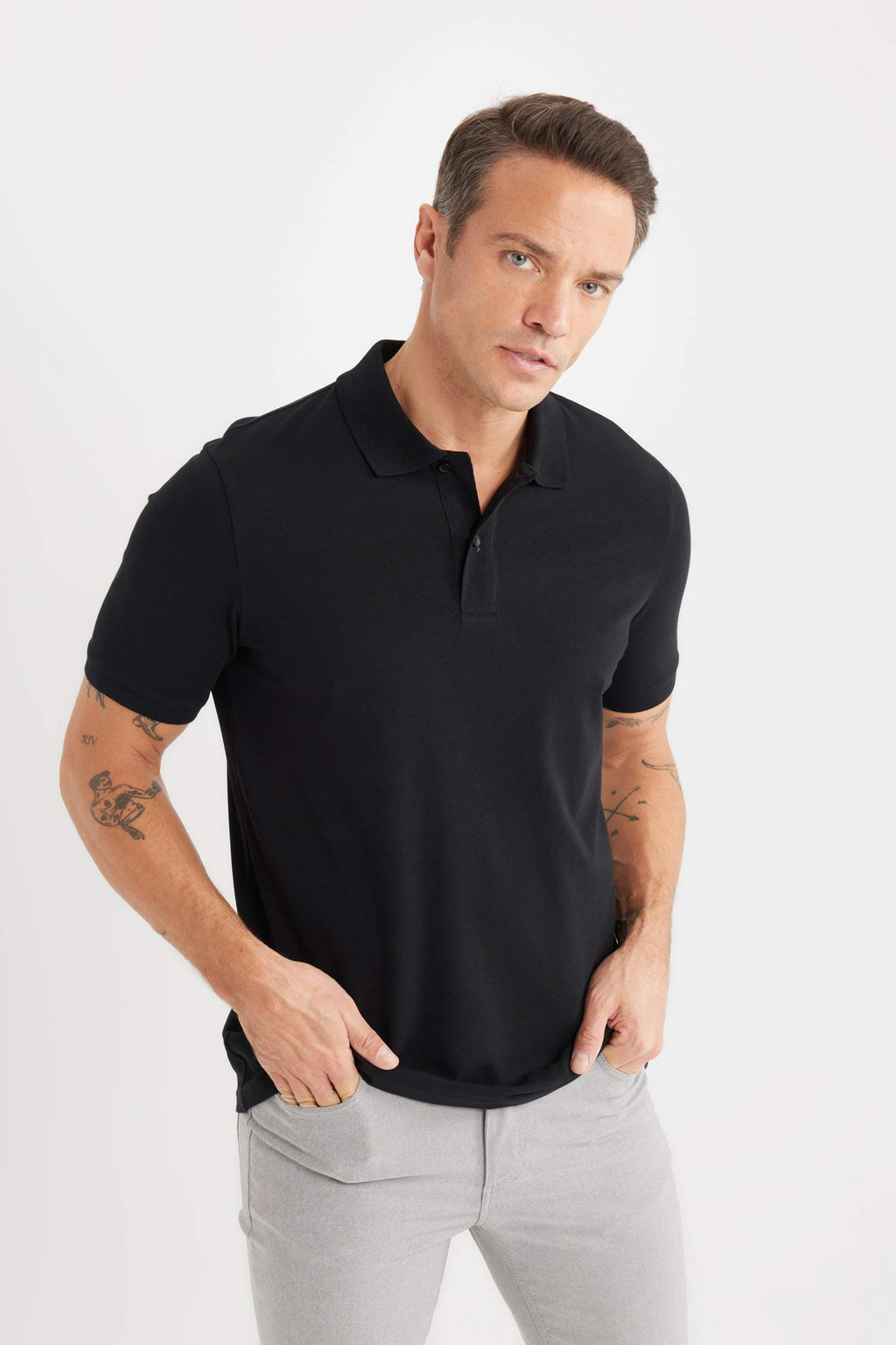 Regular Fit Polo Collar Pique Polo T-Shirt