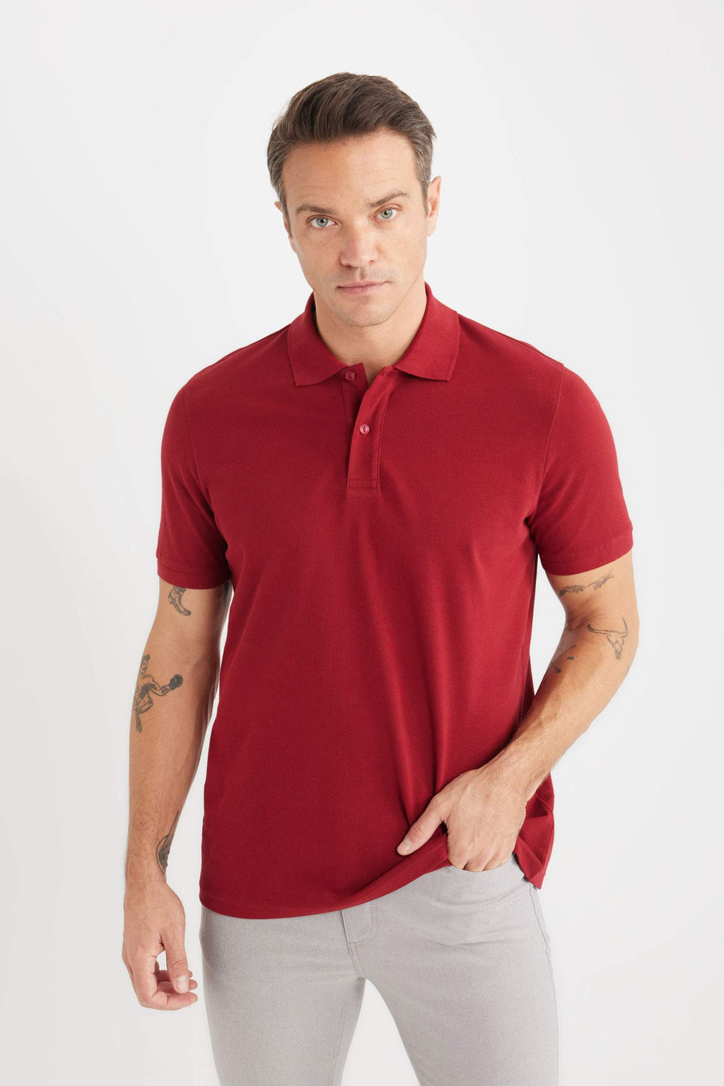 Regular Fit Polo Collar Pique Polo T-Shirt