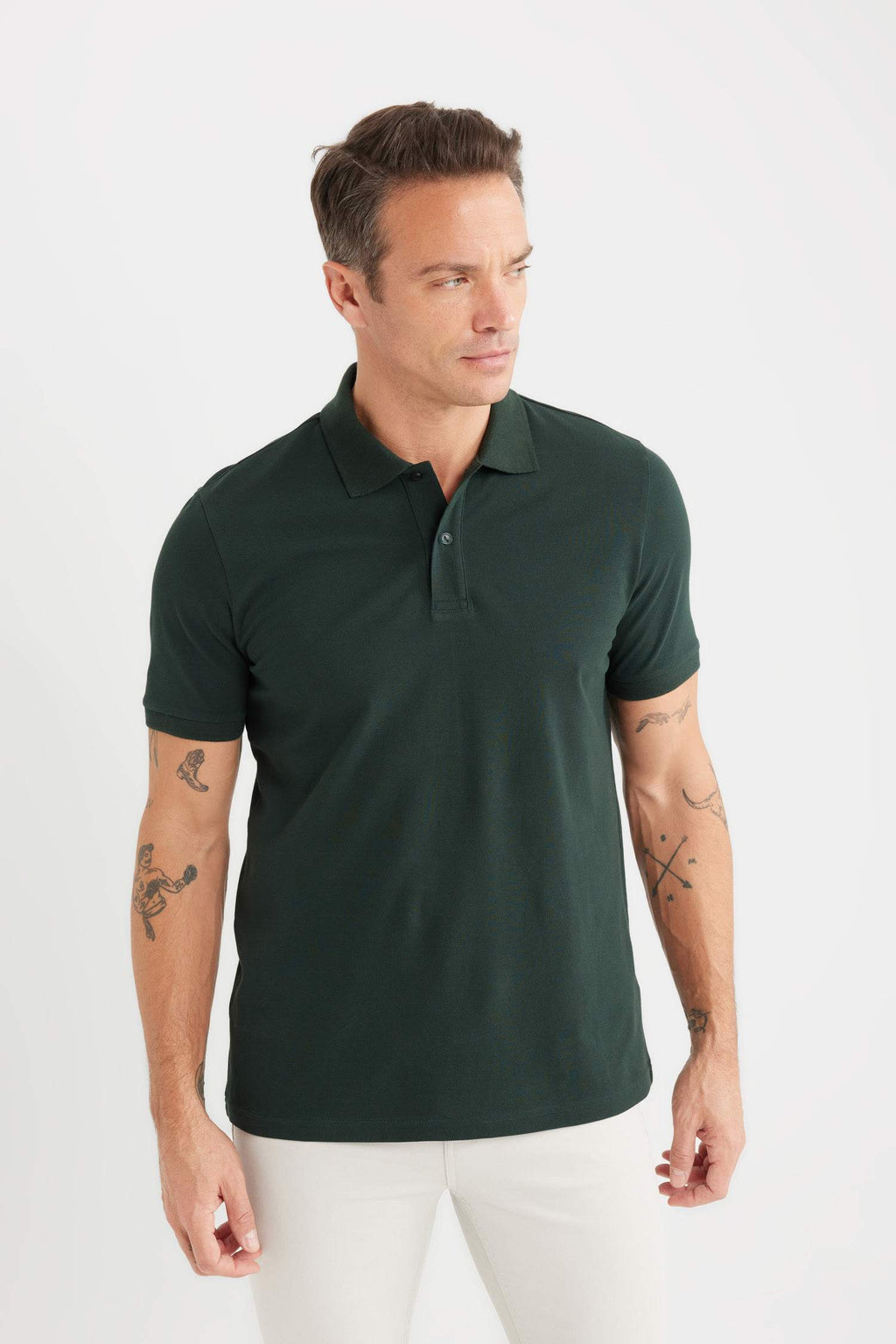 Regular Fit Polo Collar Pique Polo T-Shirt