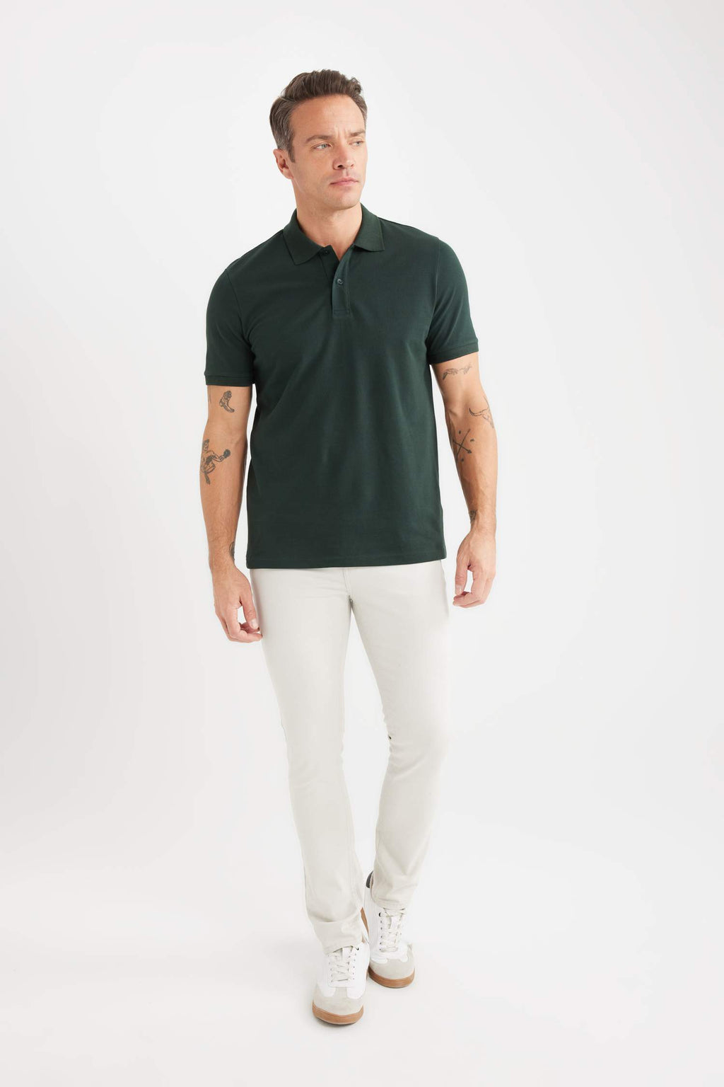 Regular Fit Polo Collar Pique Polo T-Shirt