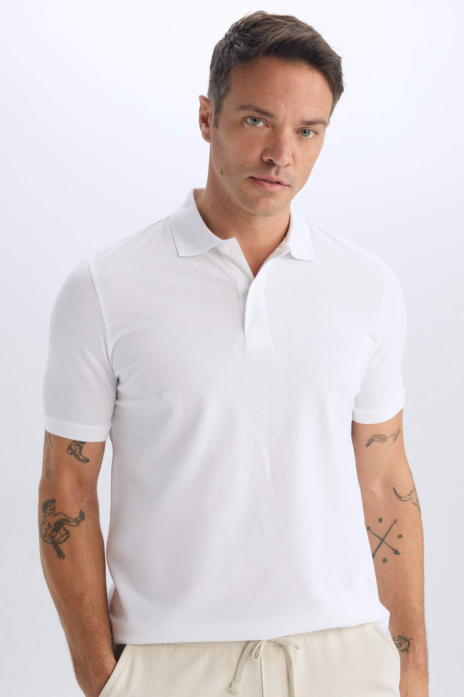 Regular Fit Polo Collar Pique Polo T-Shirt