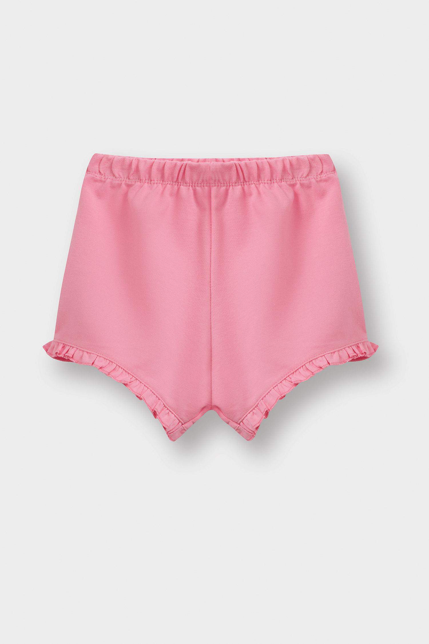 Baby Girl Elastic Waist Pique Shorts