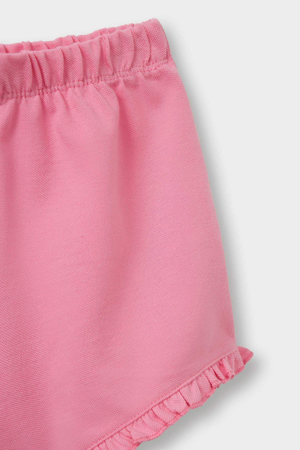 Baby Girl Elastic Waist Pique Shorts