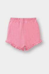 Baby Girl Elastic Waist Pique Shorts