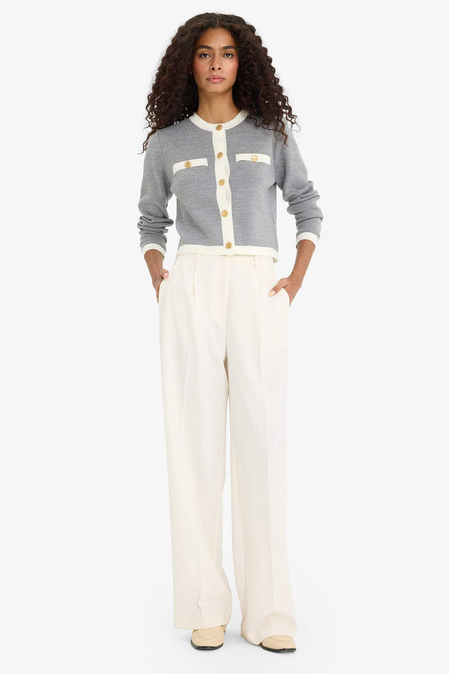 Regular Fit Crew Neck Buttoned Knit Cardigan Main Image