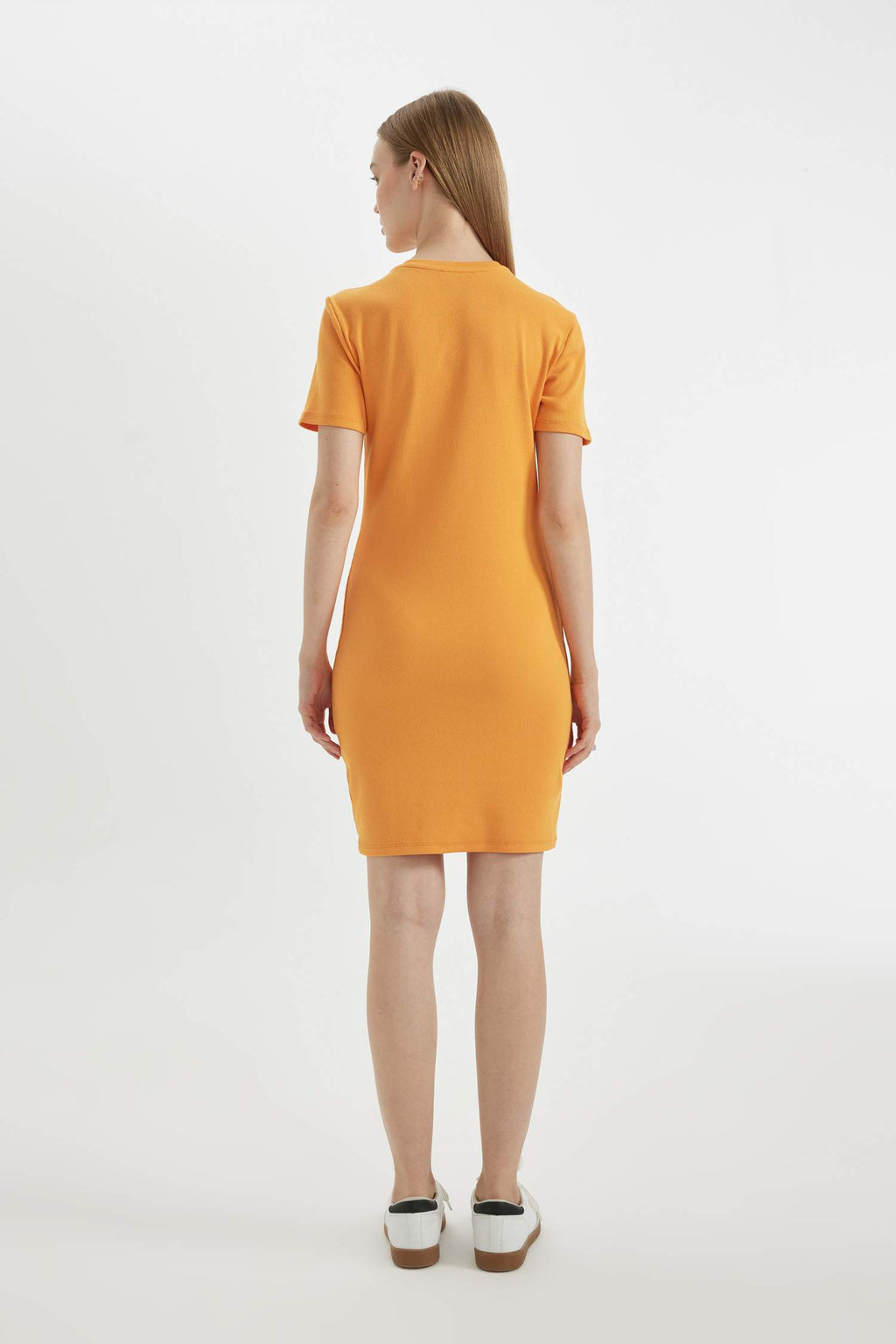 Bodycon Crew Neck Ribbed Camisole Mini Dress