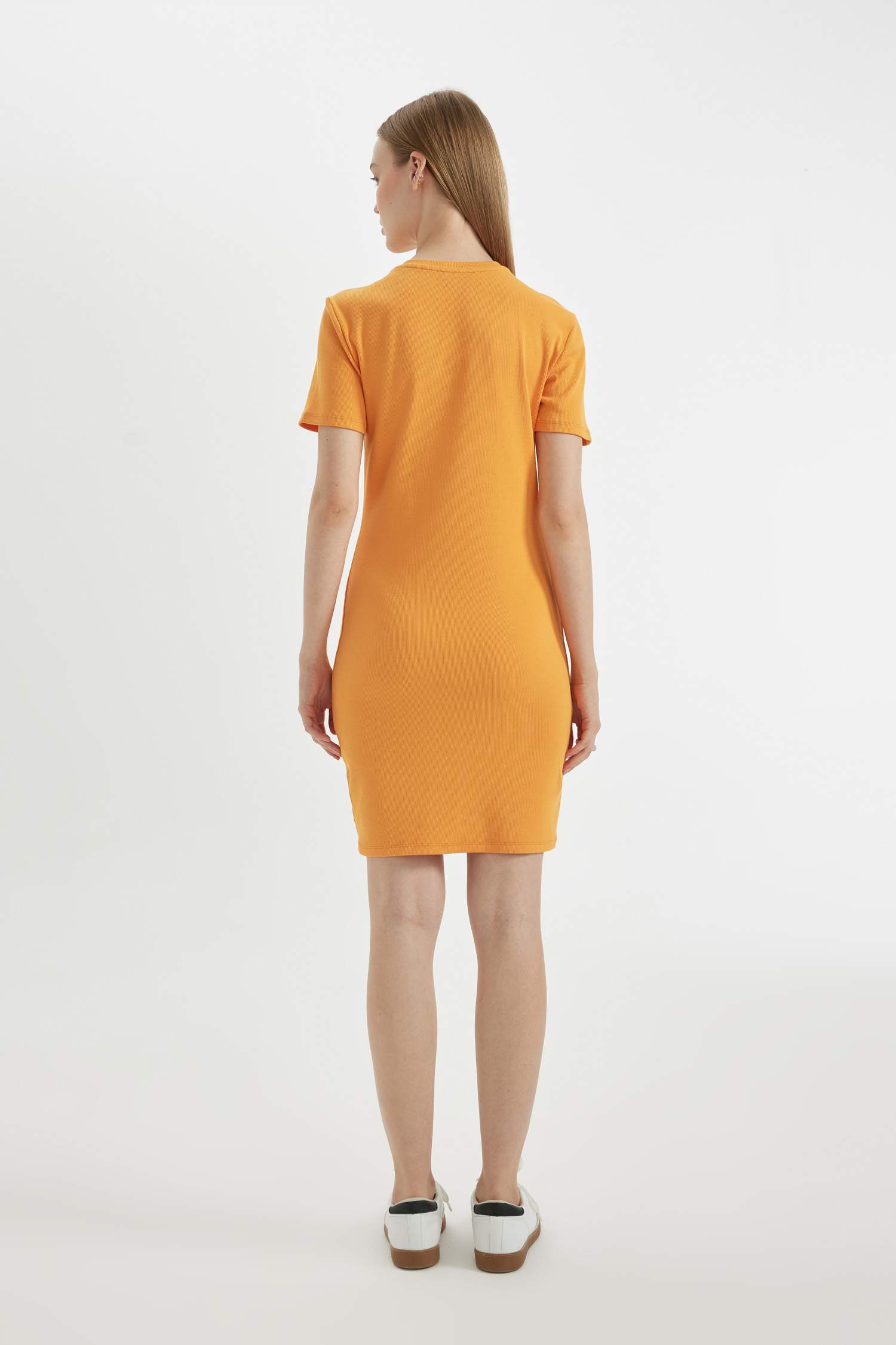 Bodycon Crew Neck Ribbed Camisole Mini Dress