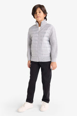 Boys Half Turtleneck Zip-Up Knitted Cardigan