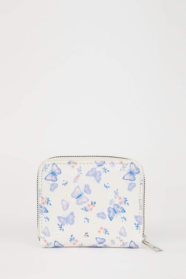 Women's Butterfly Printed Faux Leather Wallet Main Image