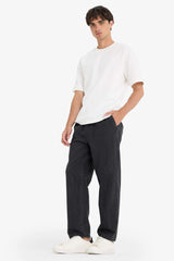 100% Cotton Wide Leg Elastic Waist Tie-Down Wide Leg Jeans