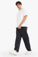 100% Cotton Wide Leg Elastic Waist Tie-Down Wide Leg Jeans