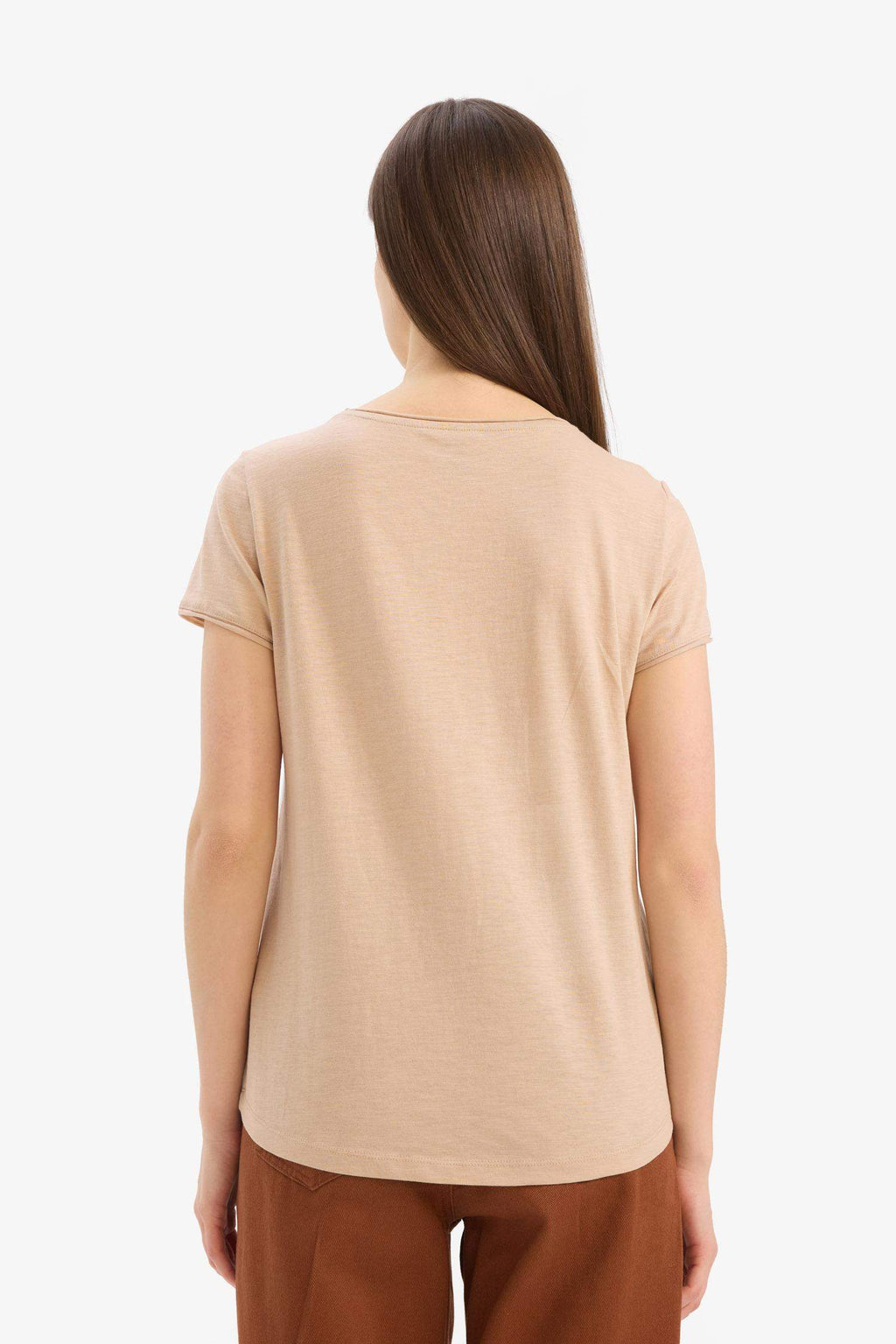 Regular Fit Crew Neck Basic Short Sleeve T-Shirt