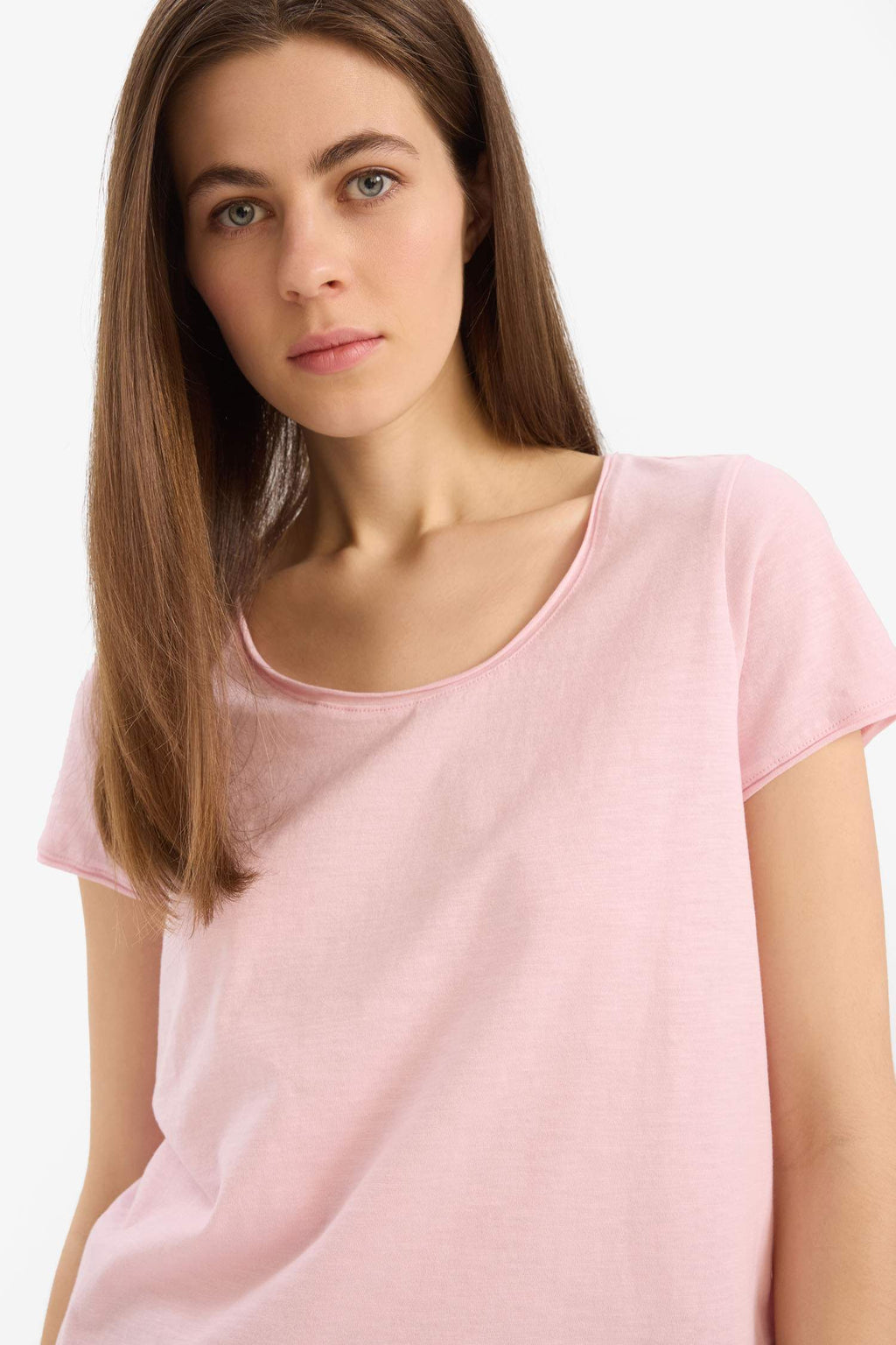 Regular Fit Crew Neck Basic Short Sleeve T-Shirt