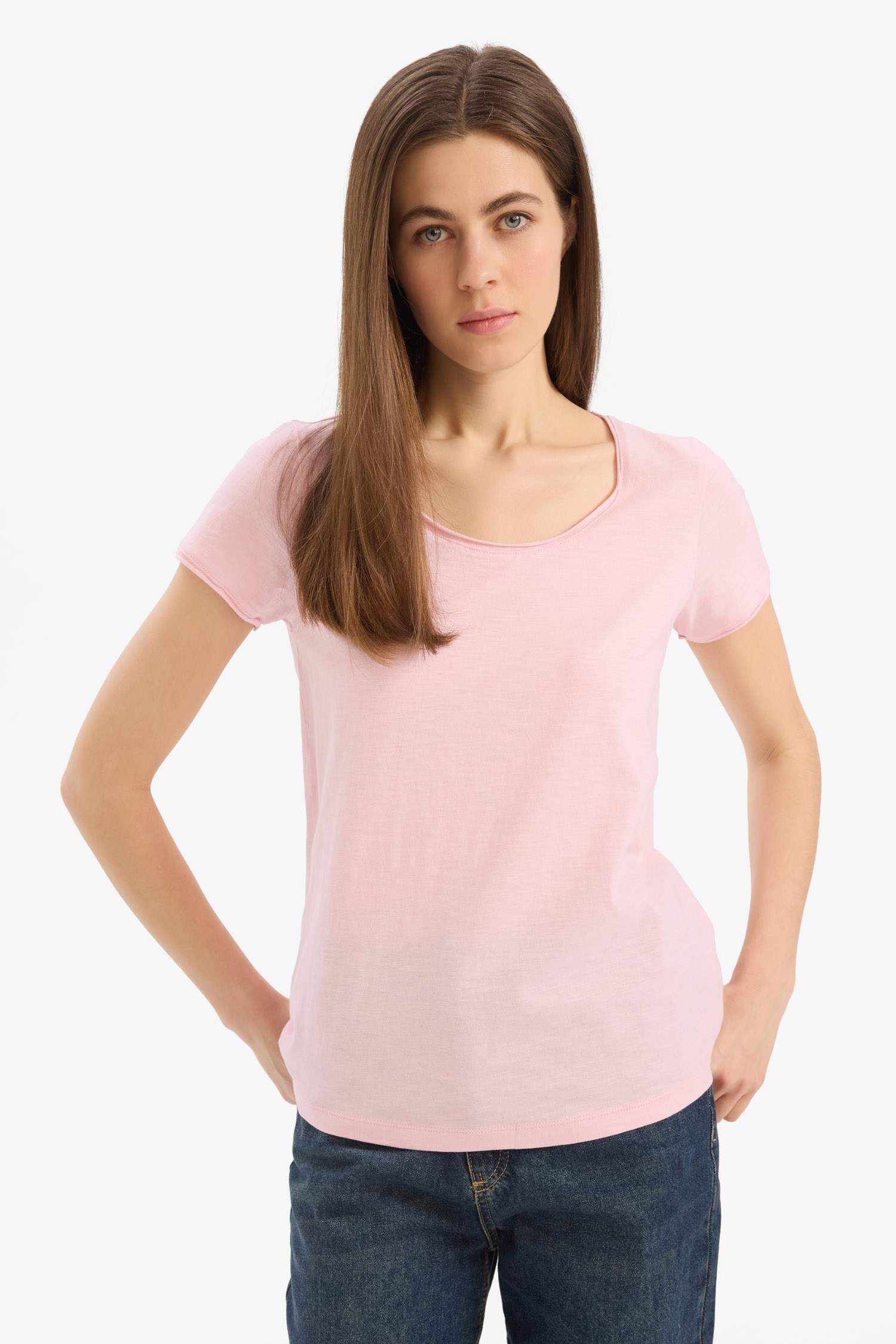 Regular Fit Crew Neck Basic Short Sleeve T-Shirt