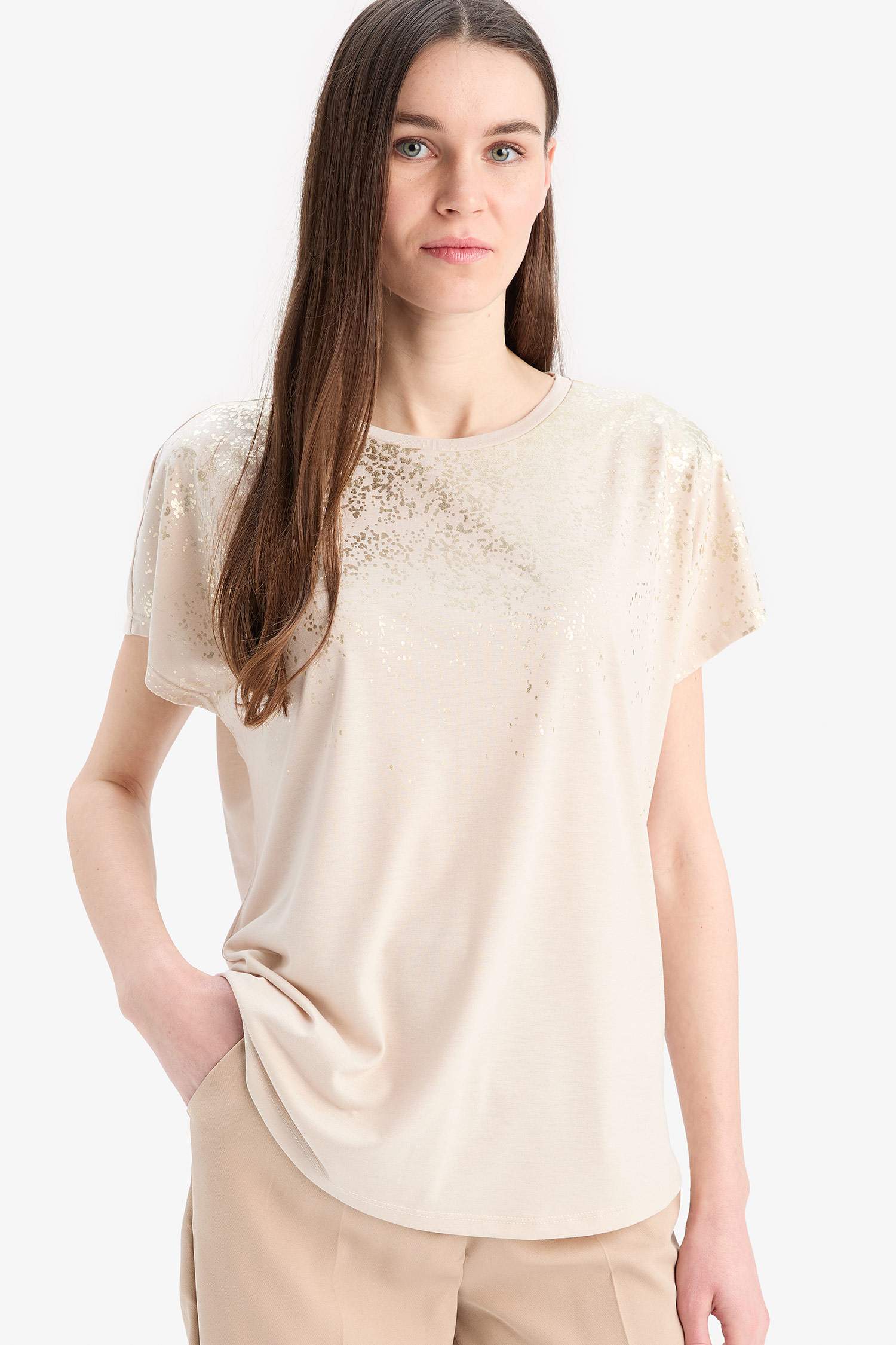 Crew Neck Printed Short Sleeve T-Shirt