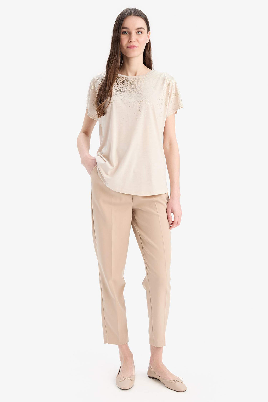 Crew Neck Printed Short Sleeve T-Shirt